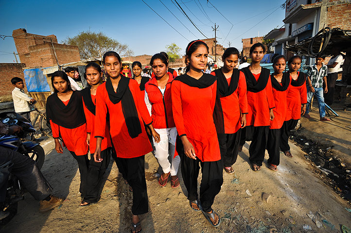 Red Brigade in the Midiyav slum in the city of Lucknow.