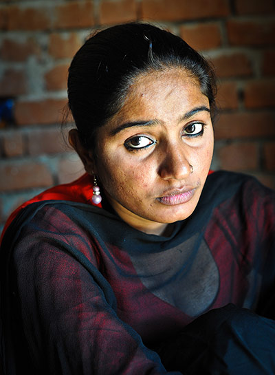 Usha Vishwakarma, the leader of the Red Brigade