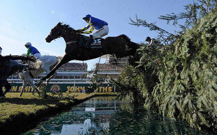 Tom Jenkins Aintree: Ryan Mania on Auroras Encore jumps the Water Jump