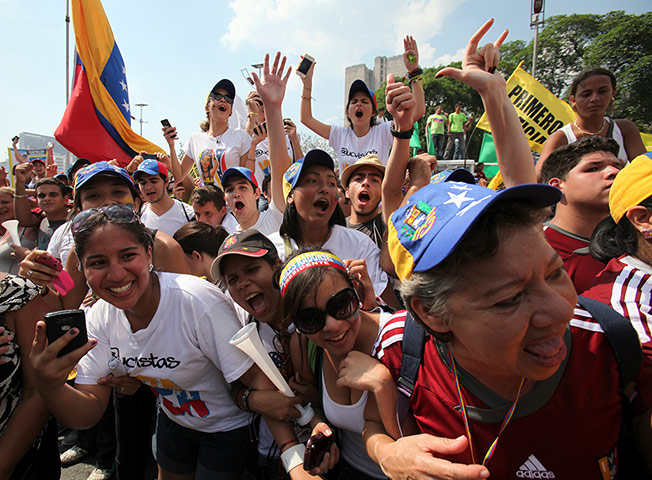 Capriles election rally : Capriles election rally in Caracas in pictures