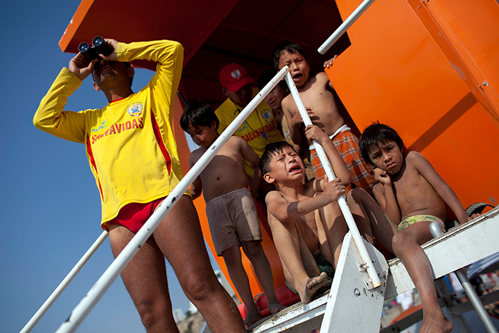 from the agencies: Rodrigo Abd at Agua Dulce beach in Lima, Peru
