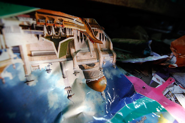 24 hours: Meikhtila, Burma: A picture of a mosque among debris