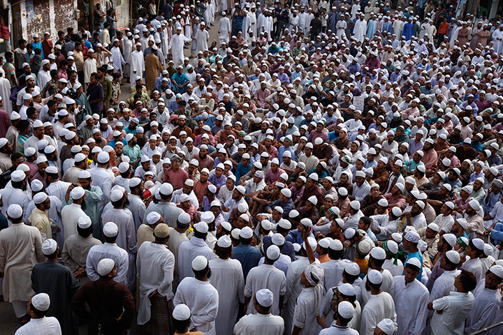 24 hours: Dhaka, Bangladesh: Activists attend a rally 
