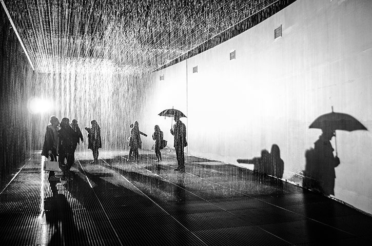 Your Pictures - April 13: black and white picture of rain with people