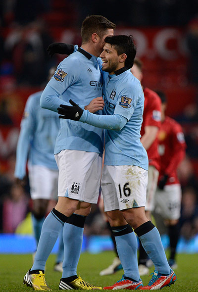 United versus City: Aguero celebrates