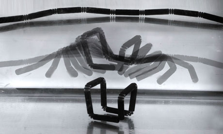 A multi-material 3D-printed strand that folds into a cube