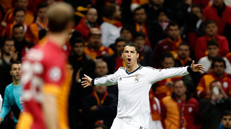 Galatasaray v Real: Cristiano Ronaldo celebrates