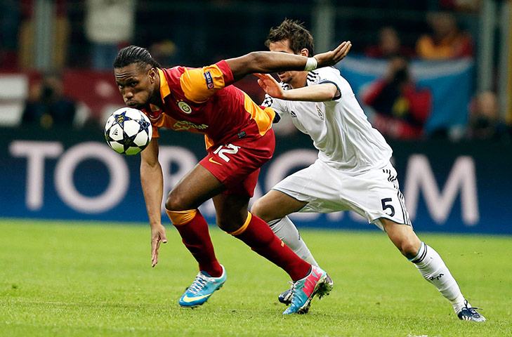 Galatasaray v Real: Galatasaray's Didier Drogba