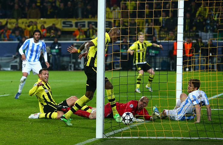 Dortmund against Malaga: Felipe Santana gets the winning goal