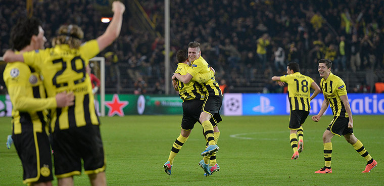 Dortmund against Malaga: Borussia Dortmund celebrations