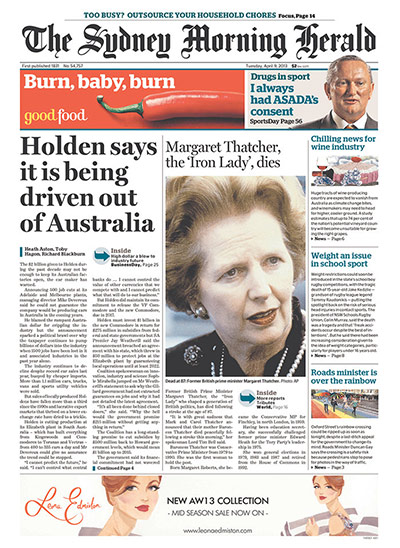 World Maggie front pages : Thatcher International newspaper front pages 