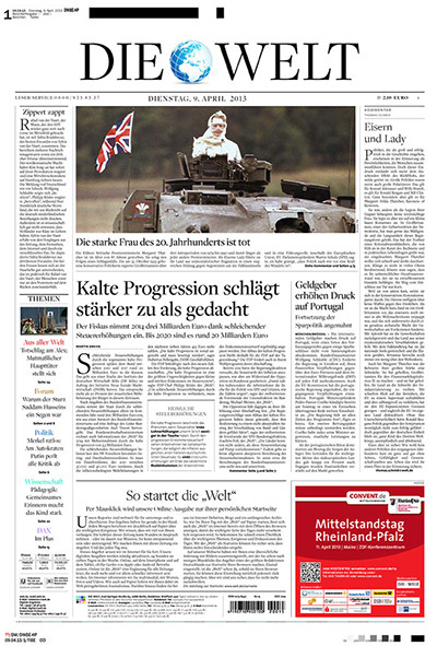 World Maggie front pages : Thatcher International newspaper front pages 