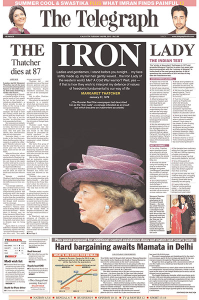 World Maggie front pages : Thatcher International newspaper front pages 