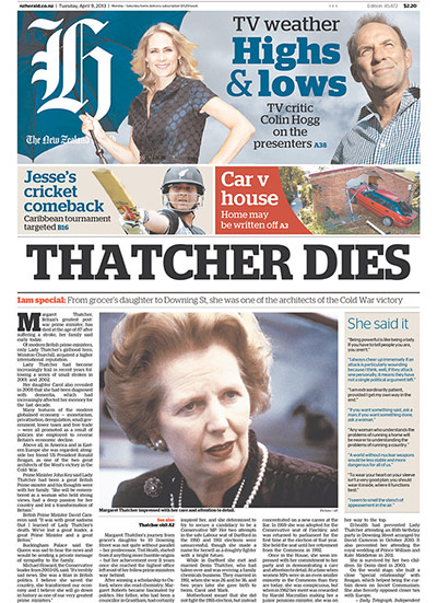 World Maggie front pages : Thatcher International newspaper front pages 