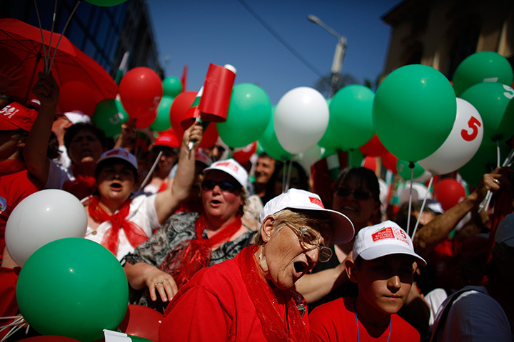 May Day: Supporters from the Bulgarian Socialist Party (BSP) in central Sofia