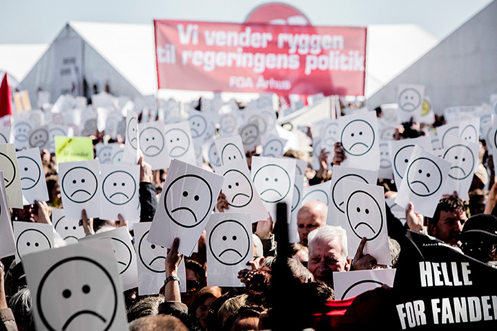 May Day afternoon: Protests greet Danish Prime Minister
