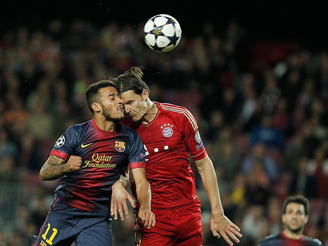 barca v bayern 3: Thiago Alcantara and Daniel Van Buyten