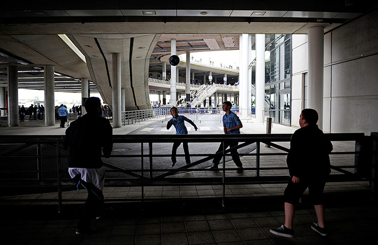 TJ Cup final: Fans playing football at the FA Cup Final