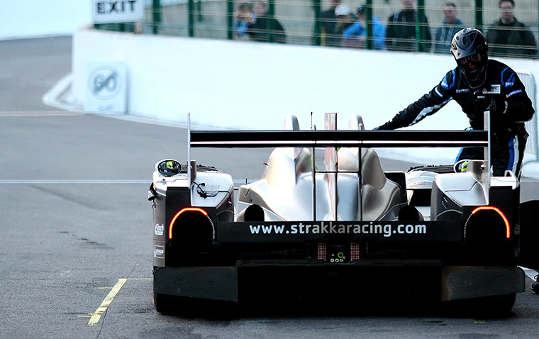 spa: Given the go, Strakka's LMP2 about to exit the pit lane.