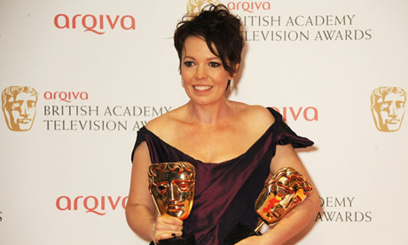 Olivia Colman with two TV Baftas