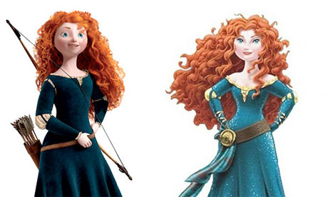 Princess Merida before and after