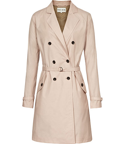 Spring coats: Spring raincoats blush colour trench by Reiss