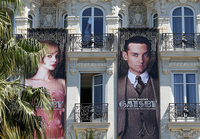 Cannes preparation : Posters advertising The Great Gatsby are displayed on the facade of the Car