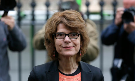 Vicky Pryce speaks to the media outside her home yesterday after being released from prison