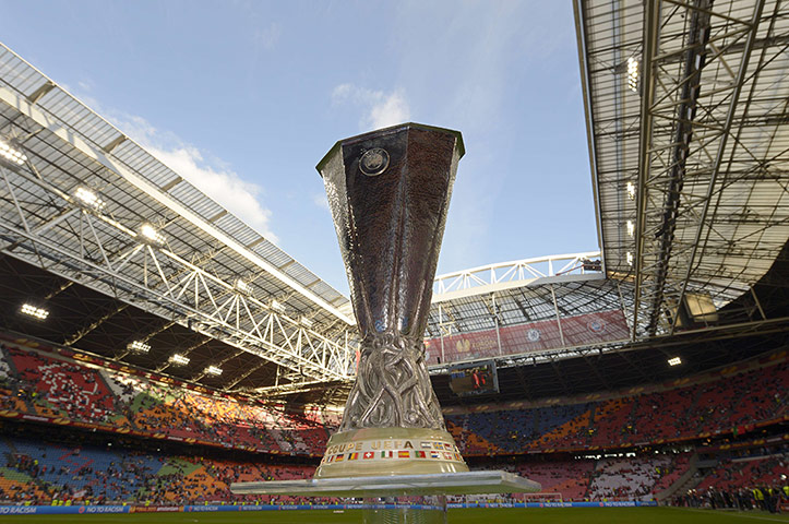 Benfica v Chelsea: The Europa League trophy is displayed in