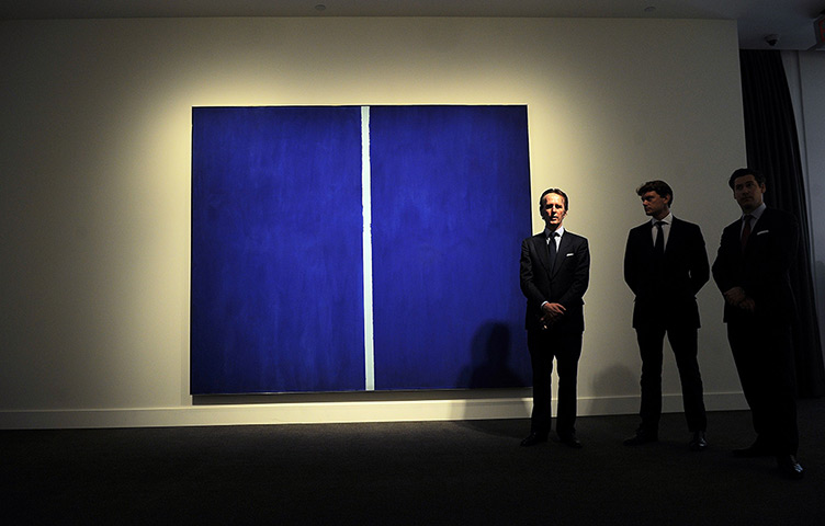 Record auctions: Barnett Newman’s Onement VI, which sold for $43,845,000