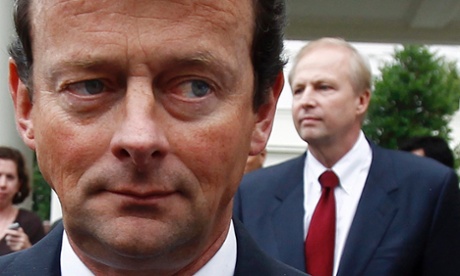 Former BP boss Tony Hayward in 2010 (with current chief executive Bob Dudley. Hayward is now interim chairman of Glencore