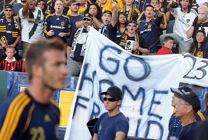 beckham's career: Los Angeles Galaxy fans