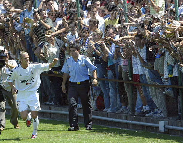 beckham's career: British soccer star, David Beckham waves