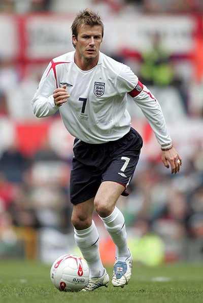 Beckham hair: David Beckham in with a fairly sensible haircut in 2005