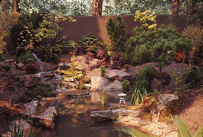 Chelsea Flower centenary : Garden at the Chelsea Flower Show 1964.