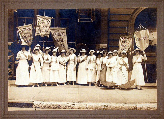 DPLA: Laura Clay and group marching