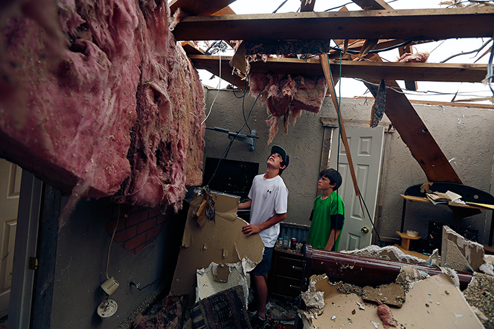 Tornado in USA: Two brothers survey their damaged home in Granbury, Texas