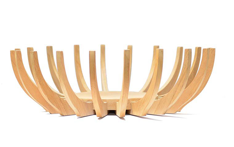 homes - 70s: wooden fruit bowl