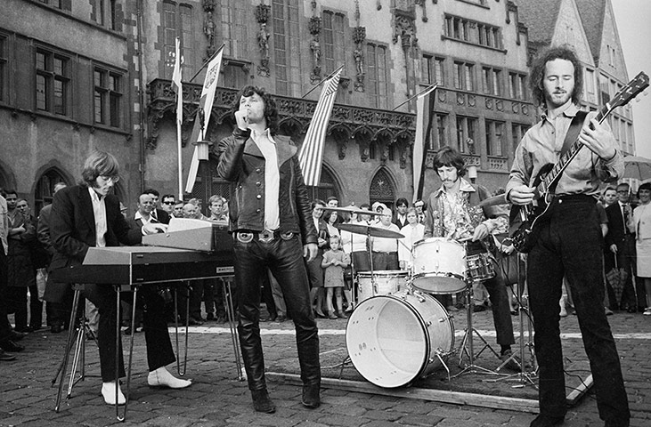 Ray Manzarek: The Doors perform outside Frankfurt town hall on 13 September 1968