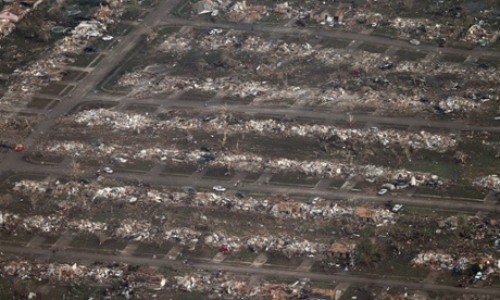 Aerial photo of Moore, Oklahoma after tornado