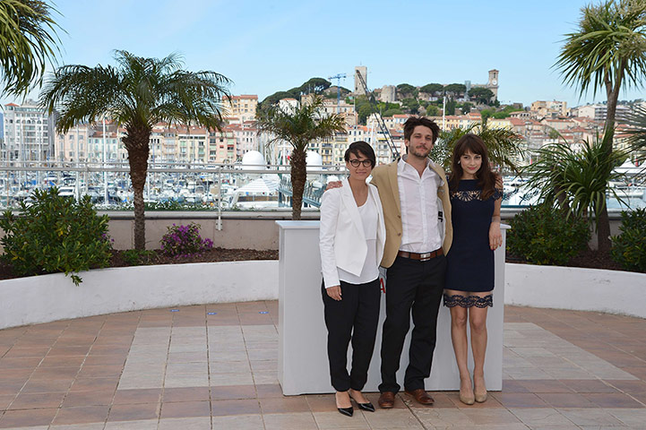 Cannes photocalls: Canadian director Chloe Robichaud and actors Jean-Sebastien Courchesne and 