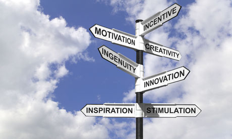 Concept image of a signpost with motivational directions