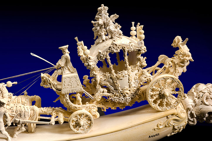 First Time Out : A detail of the Carved meerschaum cigar holder representing the coronation 