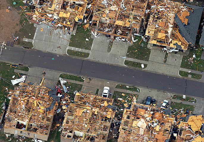 Moore aerials: Destroyed houses