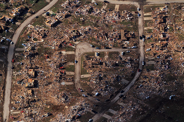 Moore aerials: The tornado was two miles wide and levelled everything in its path