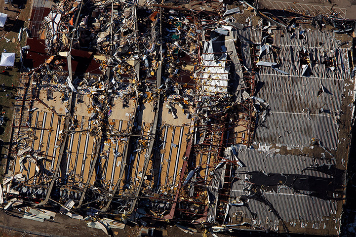 Moore aerials: A building with its roof ripped off