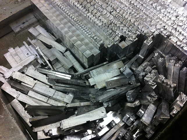 Freshly cast type