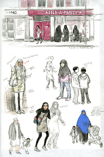 Posy Simmonds sketchbook: Posy Simmonds - sketchbook