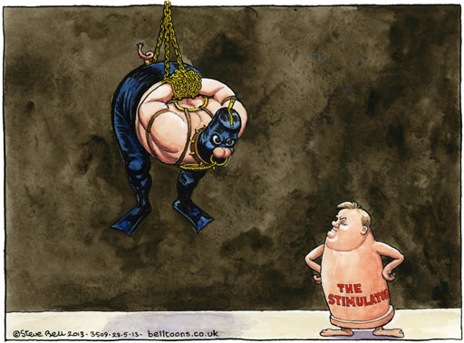 Steve Bell on George Osborne's economic dilemma – cartoon