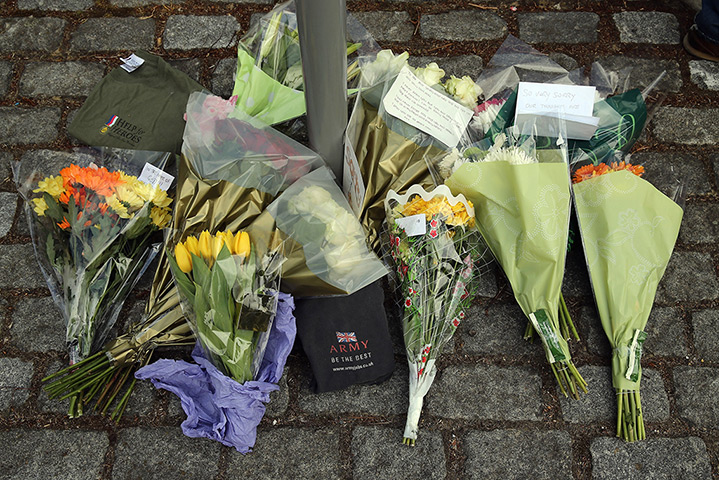 Woolwich aftermath: Flowers lay outside Woolwich Barracks